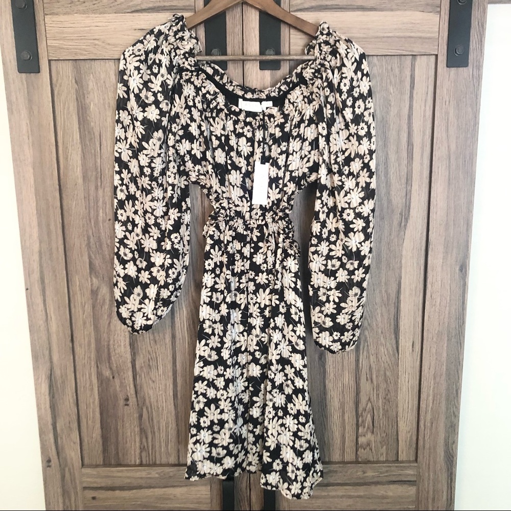 ASTR Ruffle Square Neck Side Cutout Mini Dress - Picture 4 of 8